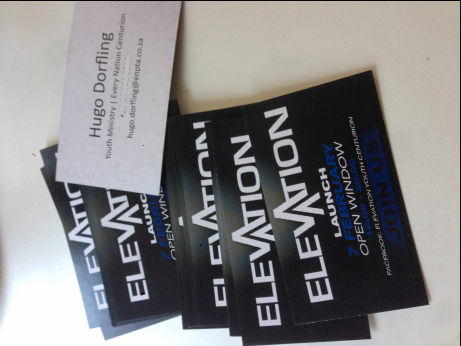 business card handouts for elevation youth church