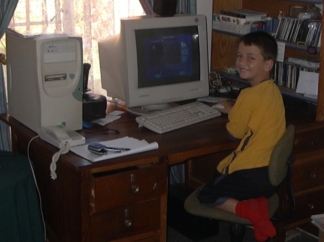 young me with a computer